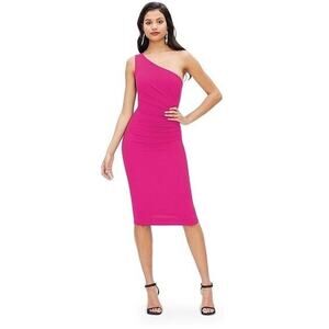 Dress the Population One Shoulder Cocktail Dress Pink Small